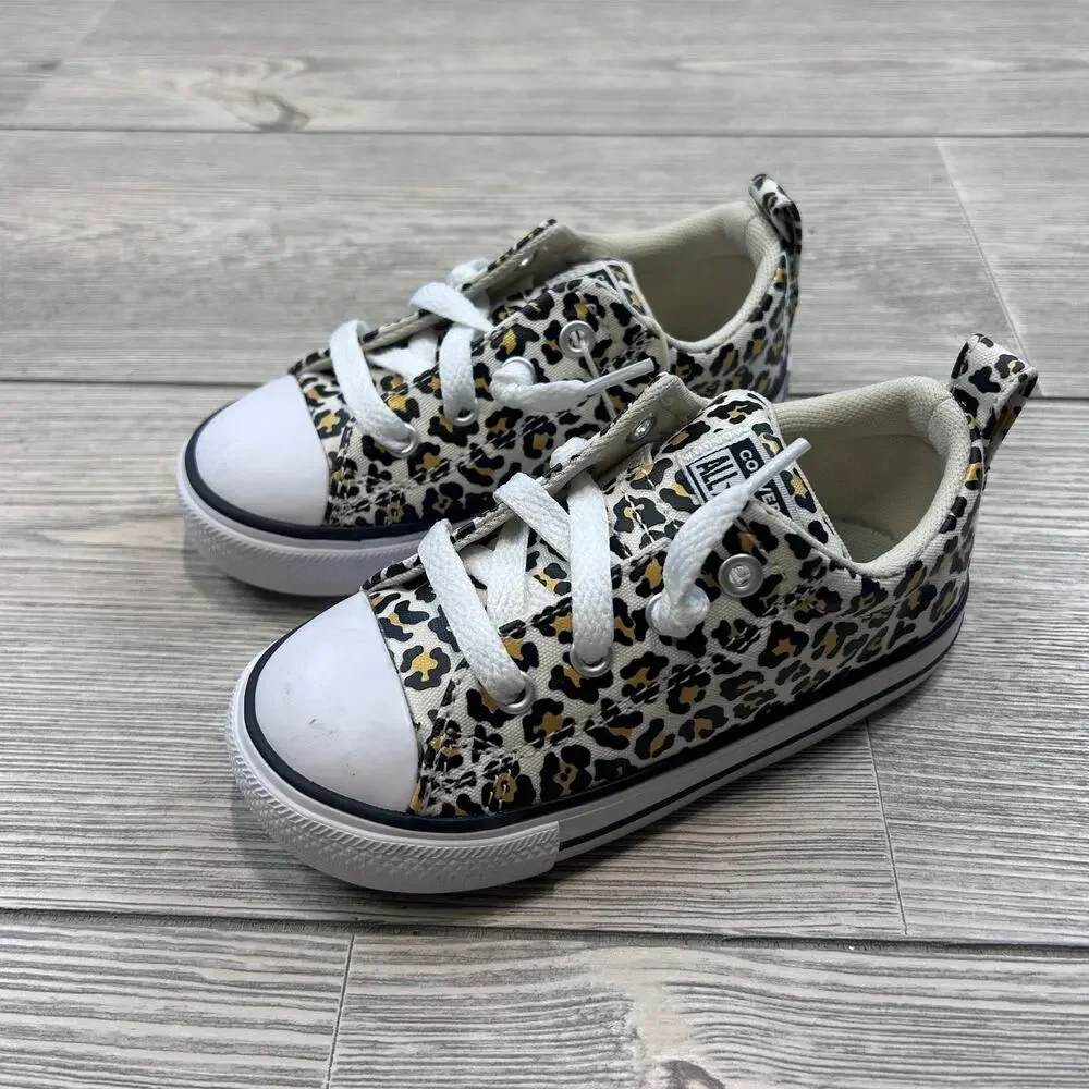 Converse Toddler Street Low Slip-On Cheetah Sneakers Light Brown 8 NWT